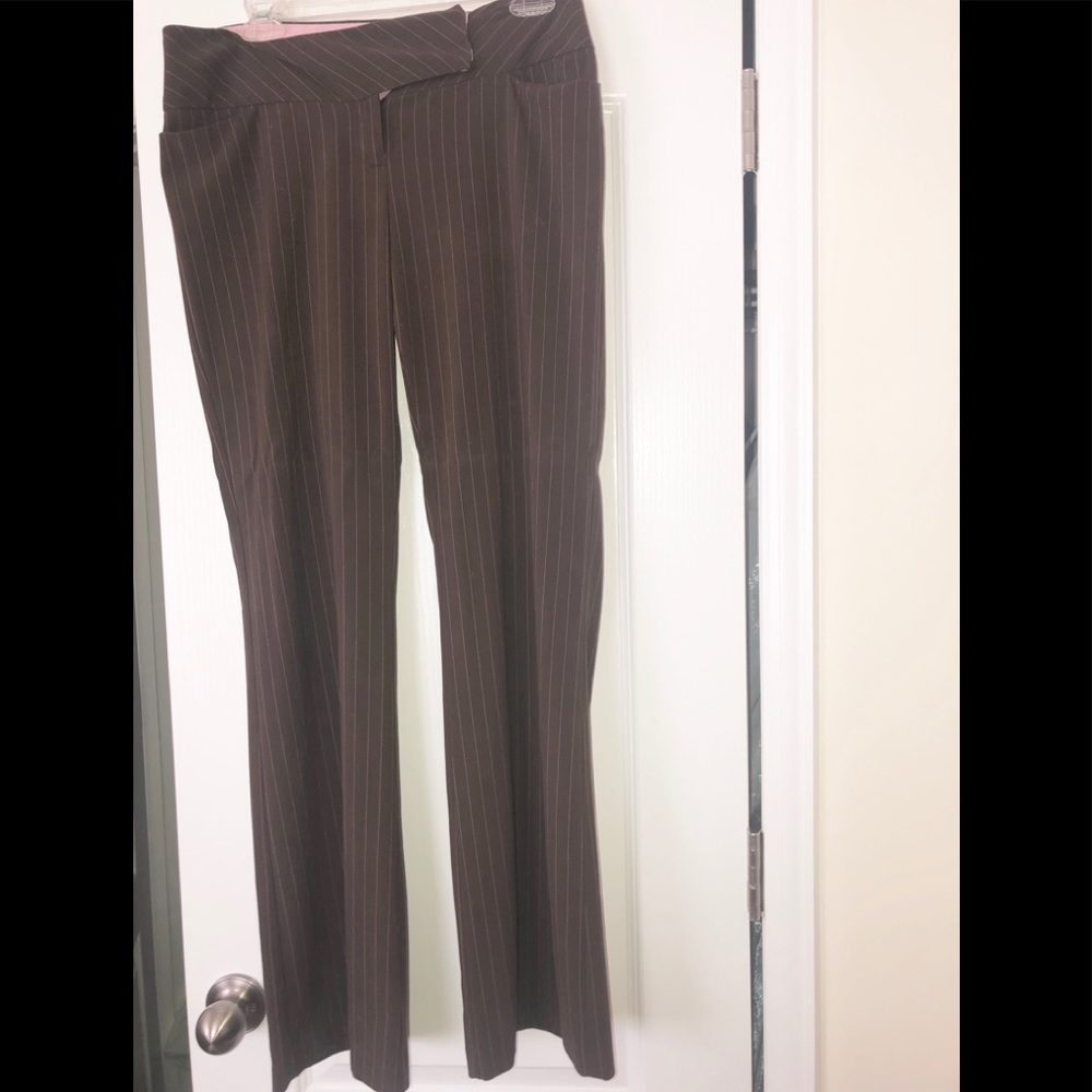 Joe Benbasset Brown DressPants w/ Pink Pin Stripes